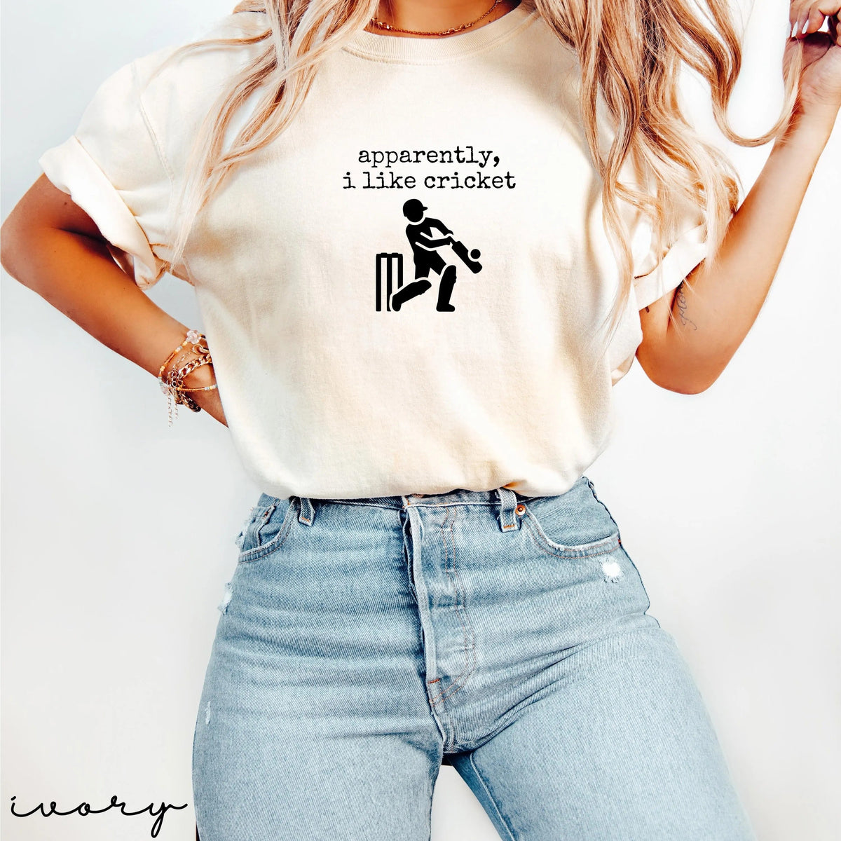 Comfort Colors Apparently I Like Cricket Shirt Funny Cricket Tee Sports Fan Gift Game Day T-Shirt