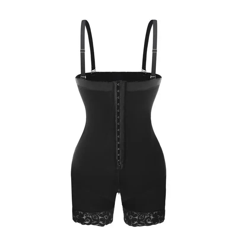 (Closeout sale) Shapewear Womens Butt Lifter Bodysuit Tummy Control Spaghetti Strap Hip Compression Black Minimalist Nylon Underwear with Buttons Fit Womenswear