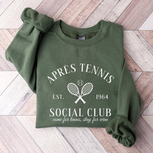 Apres Tennis ocial Club,Come For Tennis, Stay For Wine Sweatshirt