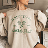 Apres Tennis ocial Club,Come For Tennis, Stay For Wine Sweatshirt