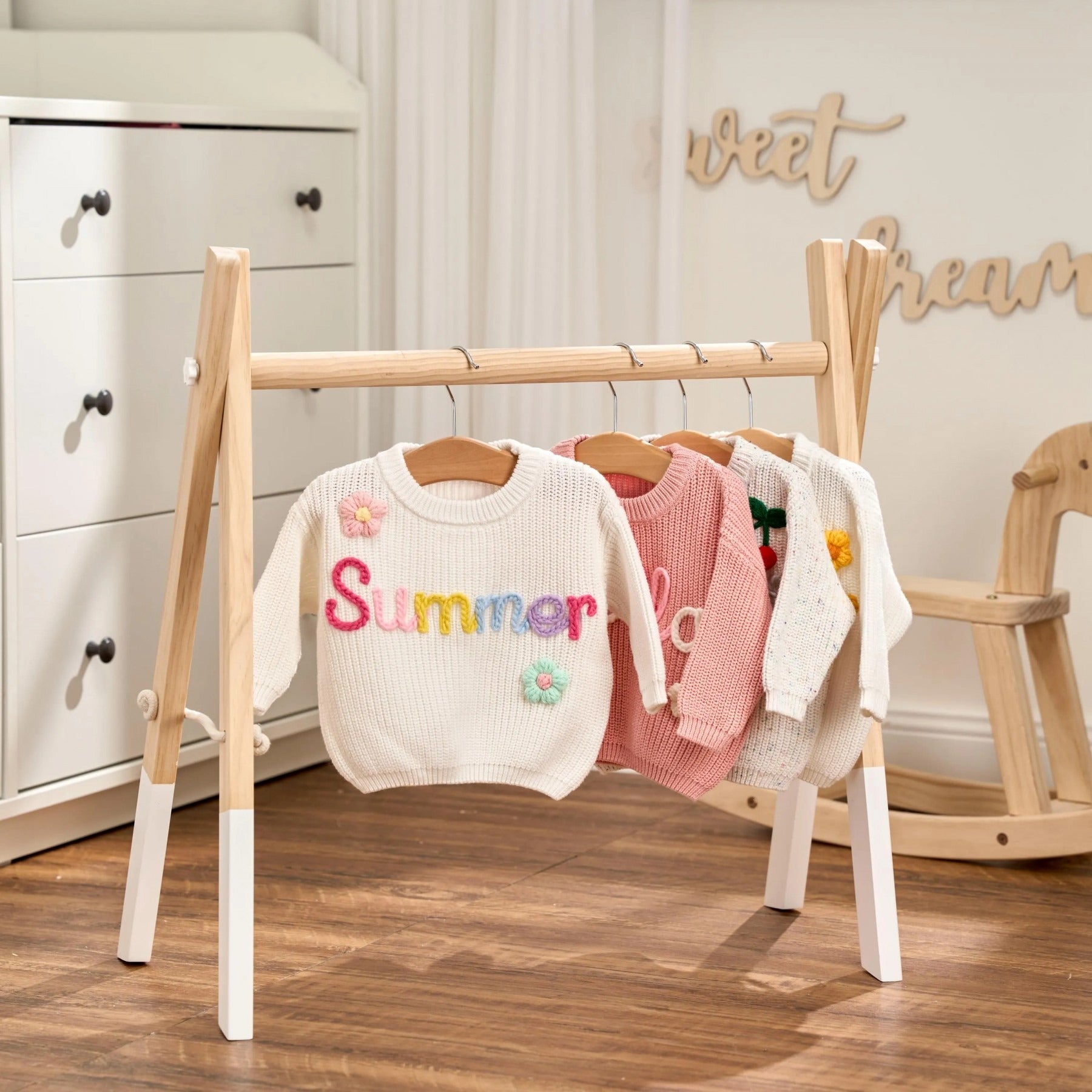 Custom Embroidered Baby Sweater - Toddler Knit Sweatshirt - Baby Name Jumper