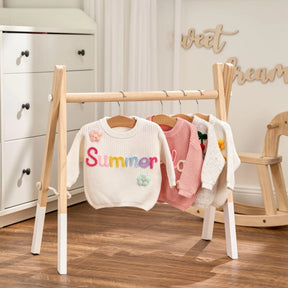 Custom Embroidered Baby Sweater - Toddler Knit Sweatshirt - Baby Name Jumper
