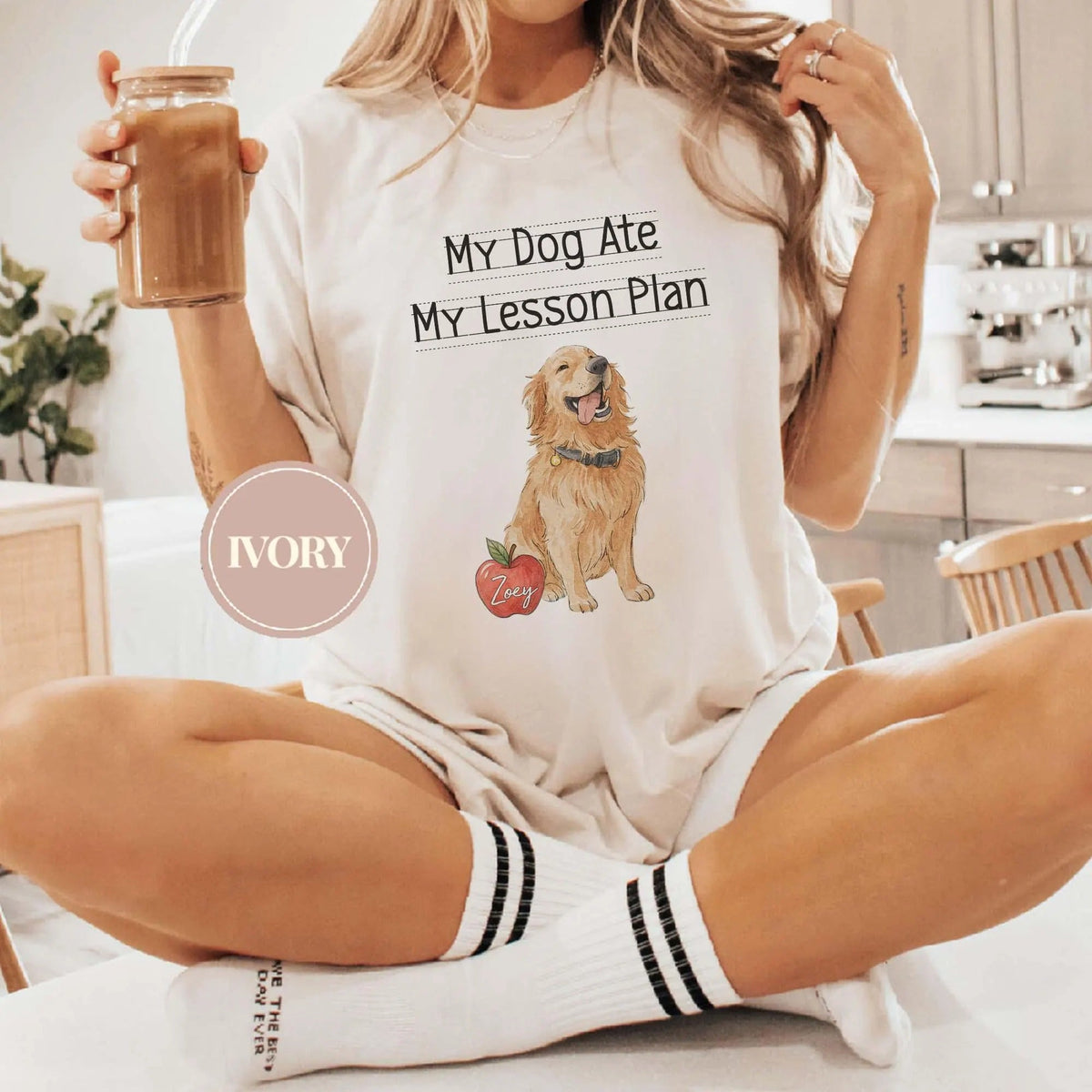 Custom Pet Photo And Name Shirt,Comfort Colors My Dog Ate My Lesson Plan T-Shirt