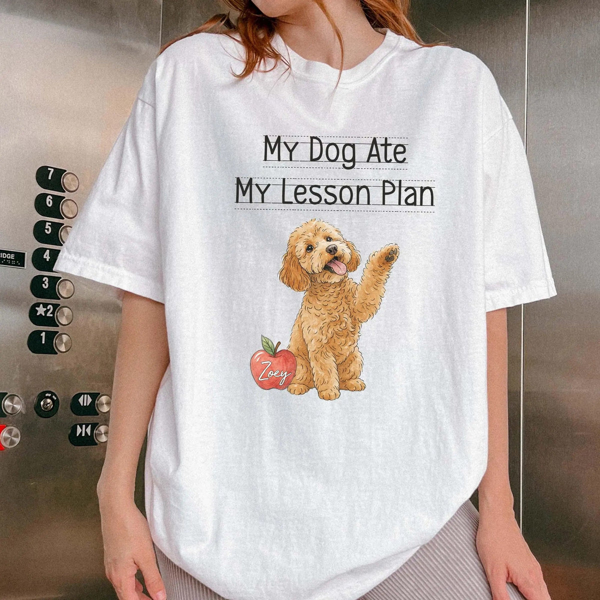 Custom Pet Photo And Name Shirt,Comfort Colors My Dog Ate My Lesson Plan T-Shirt