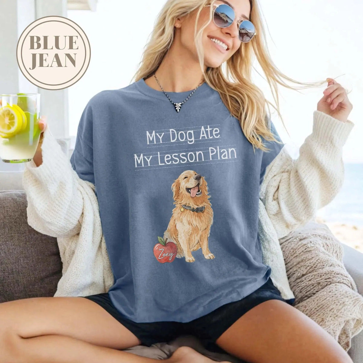 Custom Pet Photo And Name Shirt,Comfort Colors My Dog Ate My Lesson Plan T-Shirt