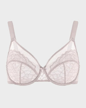 Full Coverage Lace Minimizer Bra - Petal