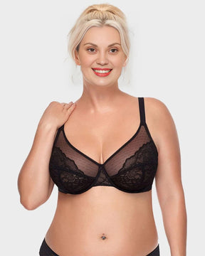 Full Coverage Lace Minimizer Bra - Petal