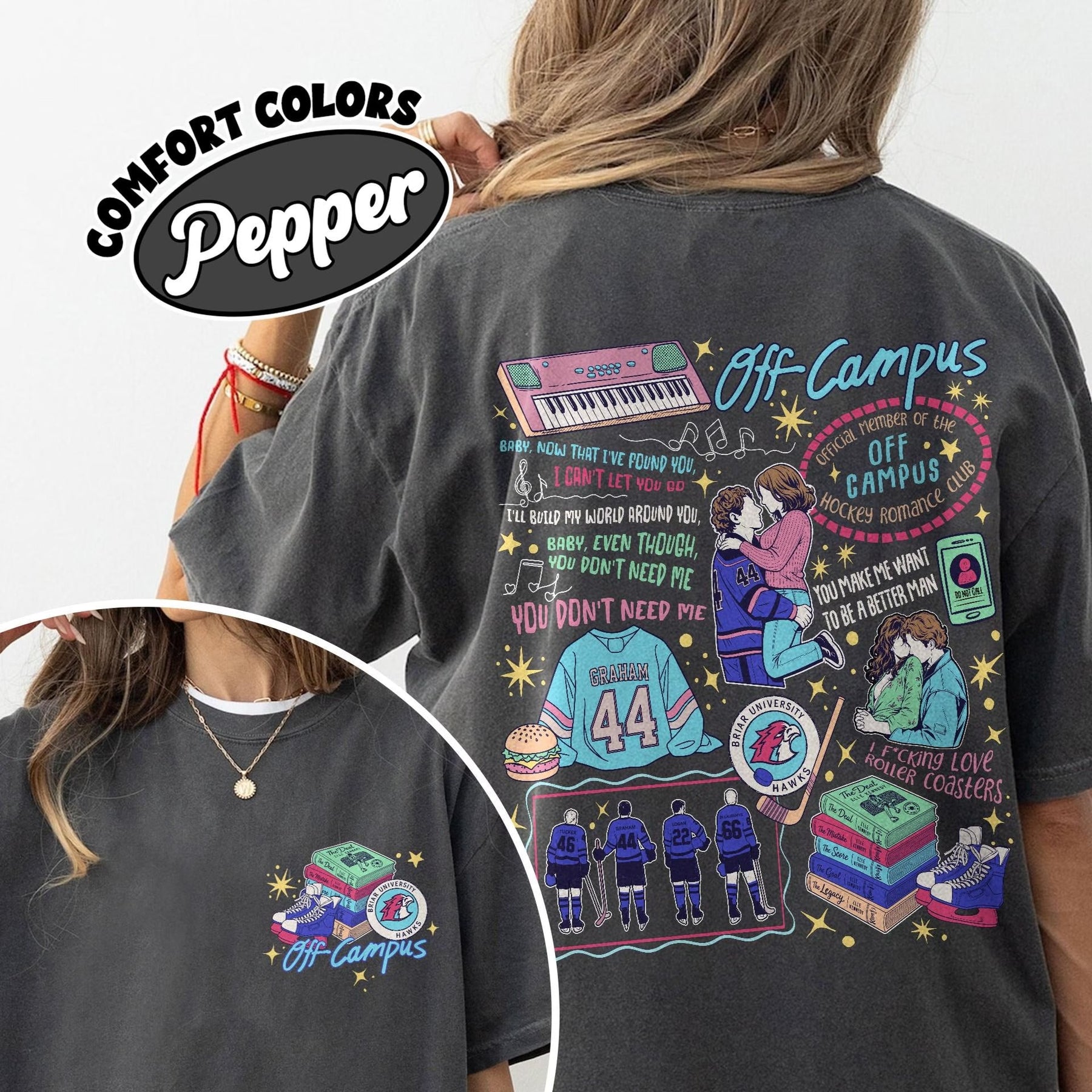 Comfort Colors Briar Hockey Shirt, Off-Campus£¬Campus Hockey, BookTok Romance T-Shirt£¨¸±±¾£©