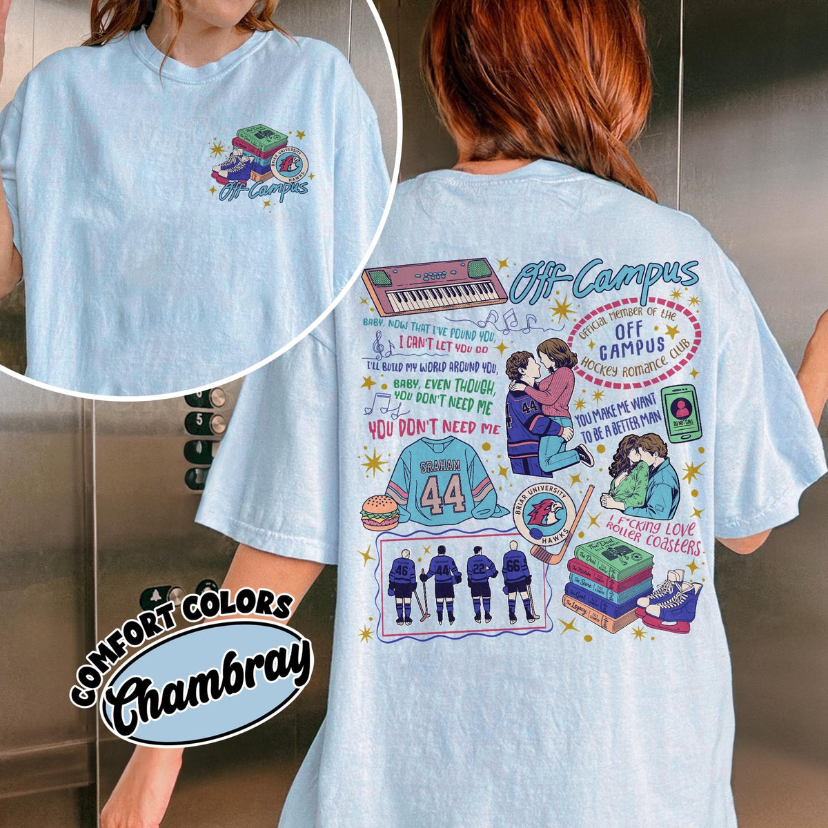 Comfort Colors Briar Hockey Shirt, Off-Campus£¬Campus Hockey, BookTok Romance T-Shirt£¨¸±±¾£©