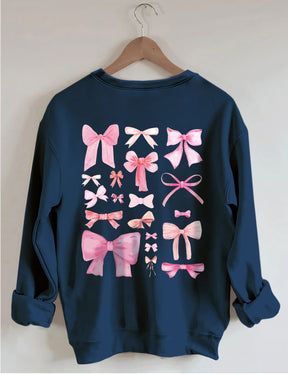 Sweat-shirt mignon avec nœud rose