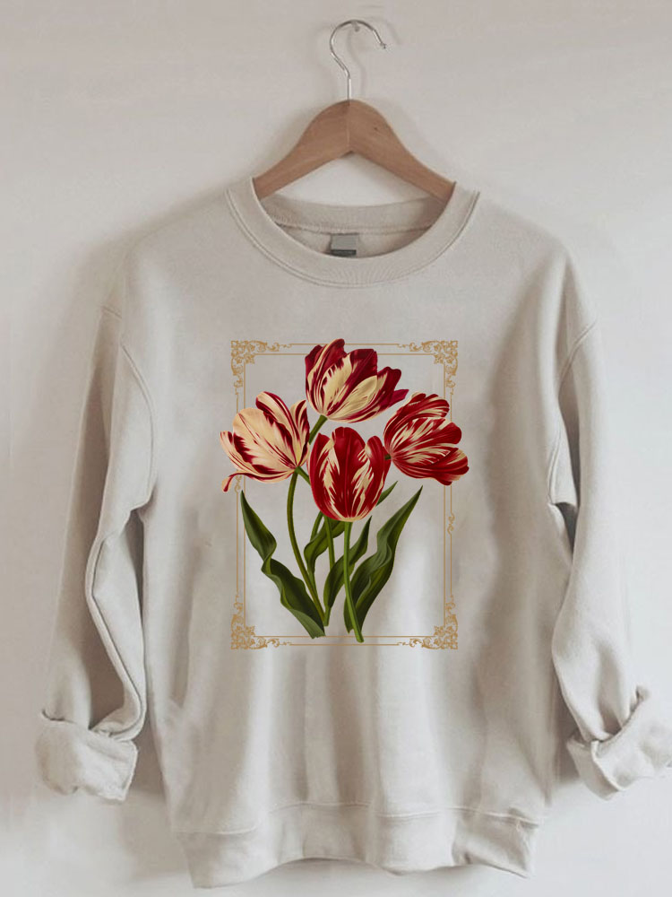 Flowers Dark Botanical Sweatshirt