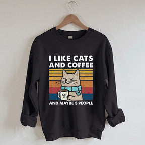 Sweat-shirt J'aime les chats et le café