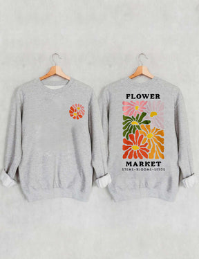 Sweat-shirt bohème imprimé fleurs sauvages