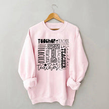 Sweat-shirt à imprimé lettre d'enseignant