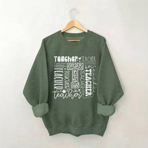 Sweat-shirt à imprimé lettre d'enseignant