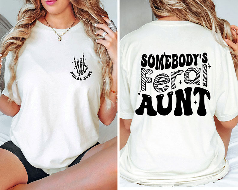 Lustiges Retro Somebodys Feral Tante T-Shirt