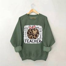 Sweat-shirt Professeur Léopard Pomme