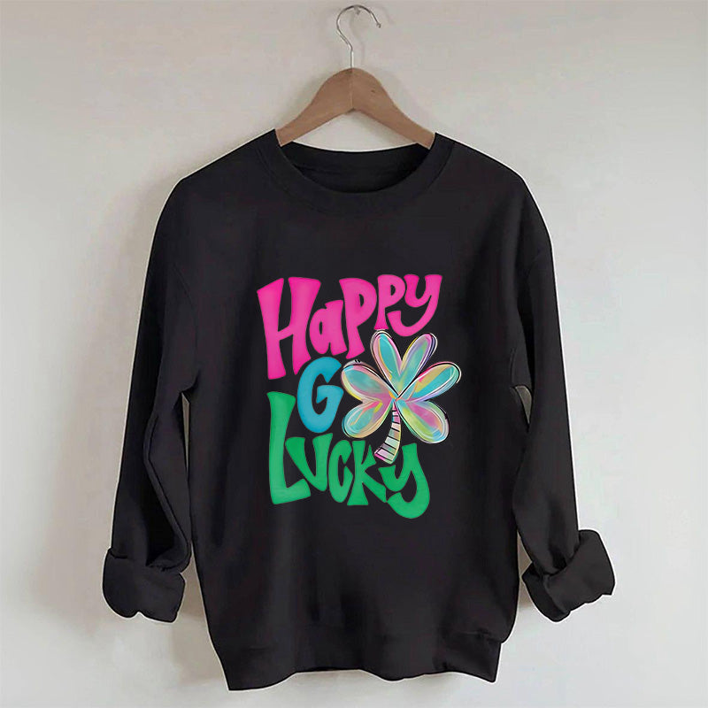 Sweat-shirt Shamrock Happy Go Lucky