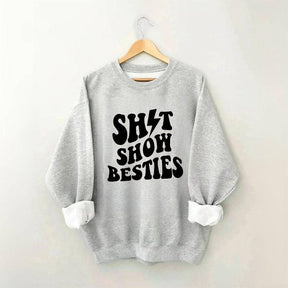 Sweat-shirt imprimé lettre Shitshow Besties