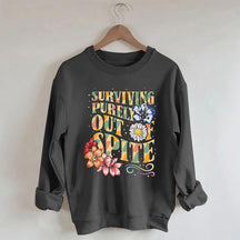 Sweat-shirt Survivre purement par dépit