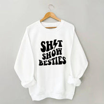 Sweat-shirt imprimé lettre Shitshow Besties