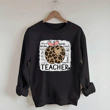 Sweat-shirt Professeur Léopard Pomme