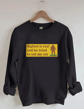 Bigfoot Is Real Letter Print Sweatshirt