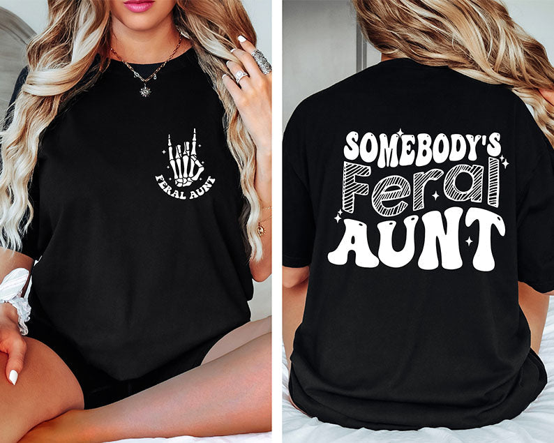 Lustiges Retro Somebodys Feral Tante T-Shirt