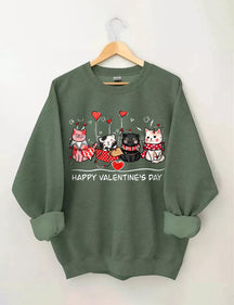 Sweat-shirt Chats de la Saint-Valentin