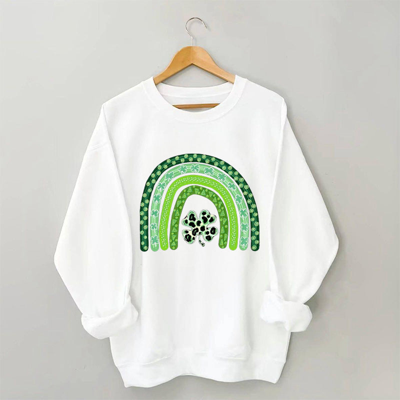 Sweat-shirt arc-en-ciel léopard Shamrock