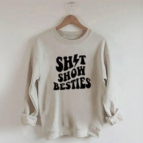 Sweat-shirt imprimé lettre Shitshow Besties