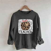 Sweat-shirt Professeur Léopard Pomme