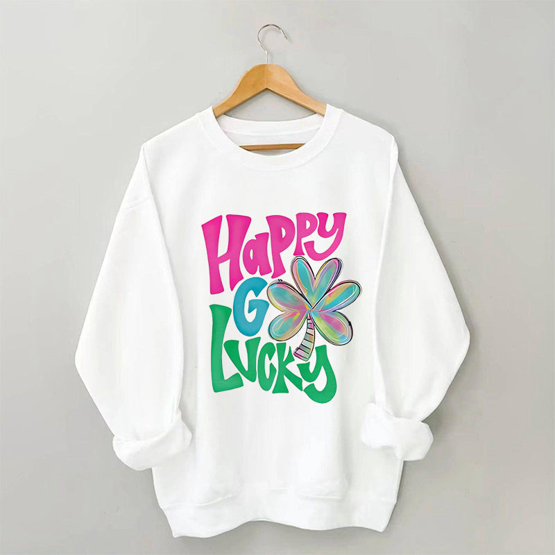 Sweat-shirt Shamrock Happy Go Lucky