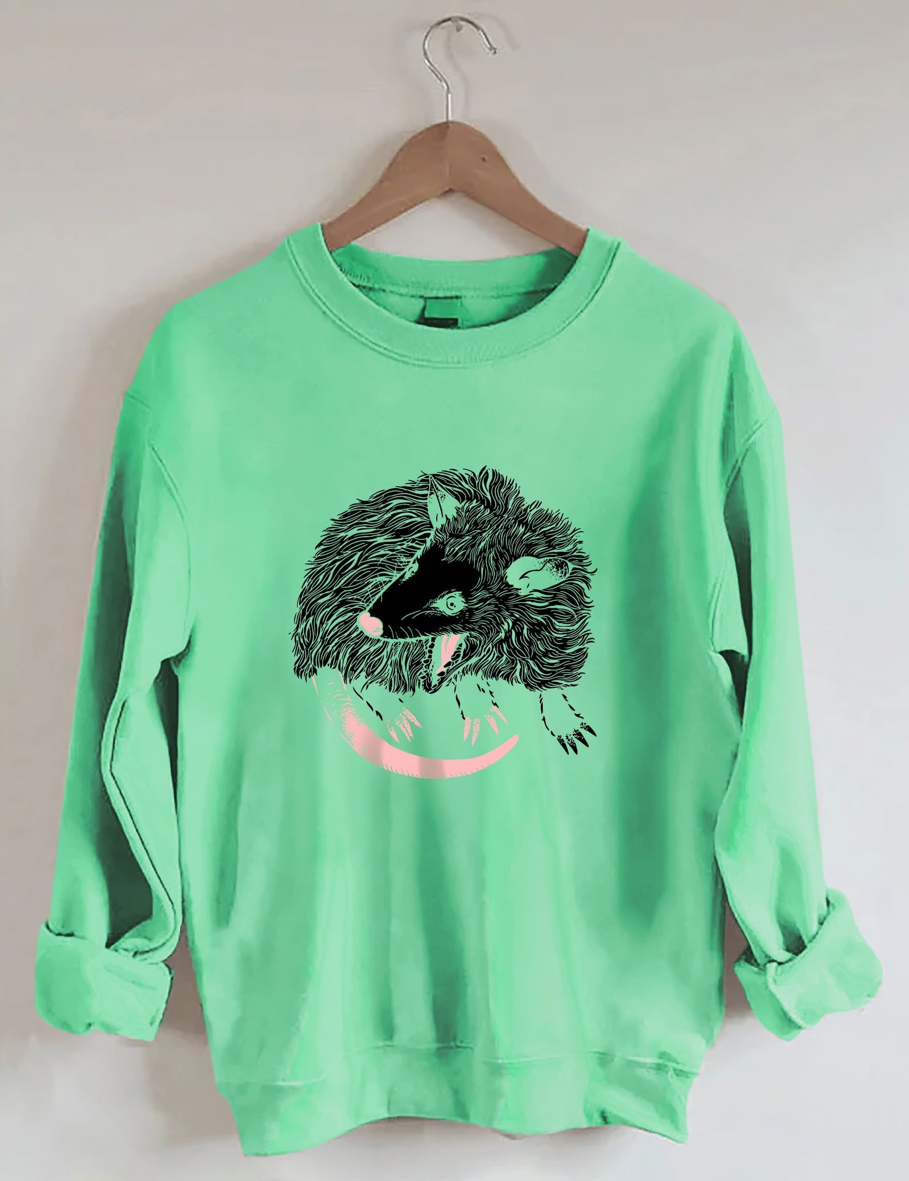 Opossum Print Casual Sweatshirt