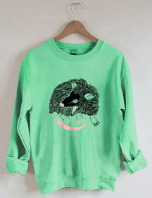 Opossum Print Casual Sweatshirt