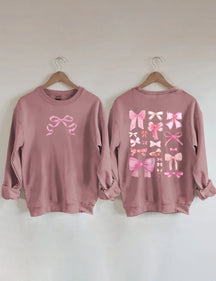 Sweat-shirt mignon avec nœud rose