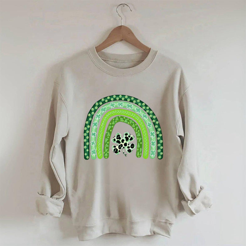 Sweat-shirt arc-en-ciel léopard Shamrock