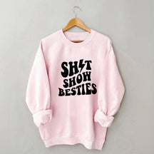Sweat-shirt imprimé lettre Shitshow Besties
