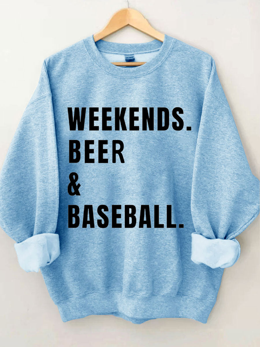 Weekends Beer Baseball Sweatshirt