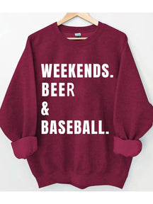 Weekends Beer Baseball Sweatshirt