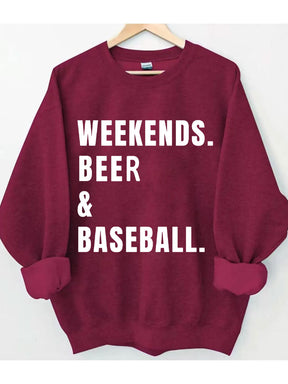 Weekends Beer Baseball Sweatshirt
