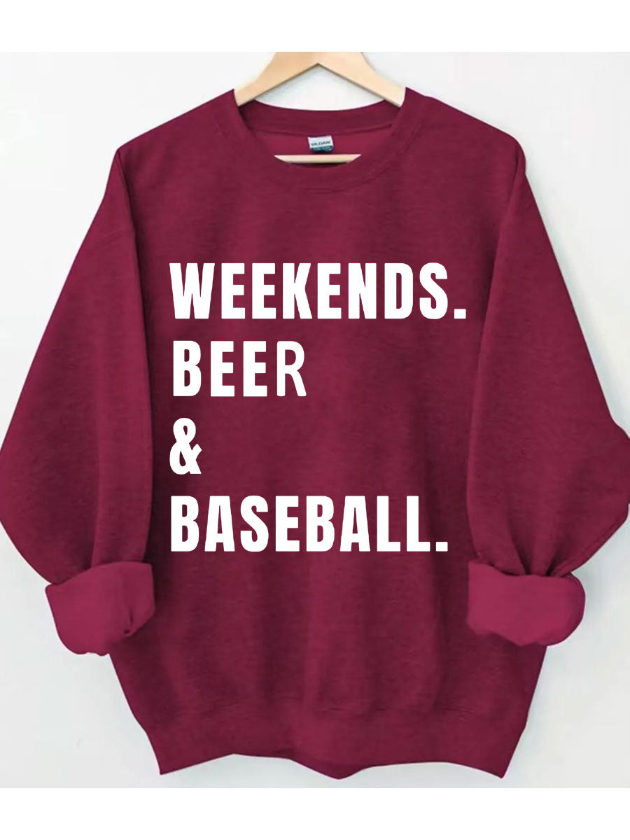 Weekends Beer Baseball Sweatshirt