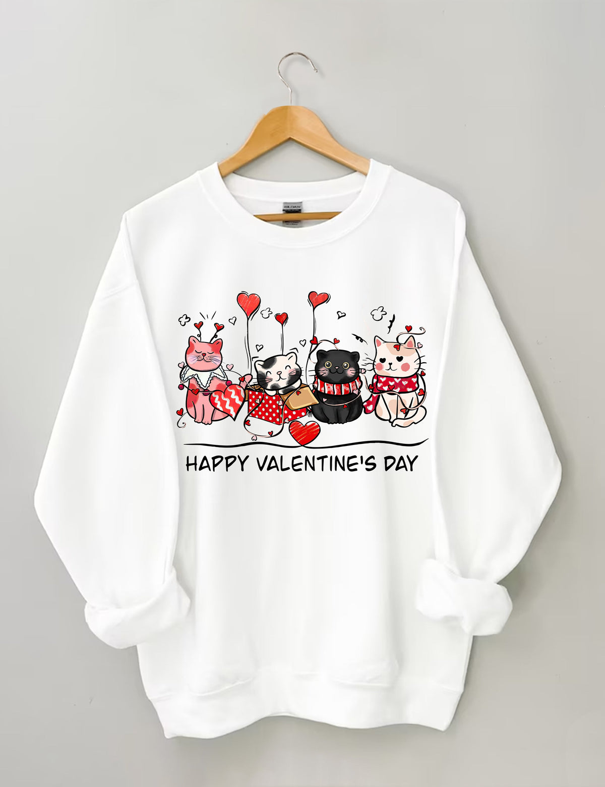 Sweat-shirt Chats de la Saint-Valentin
