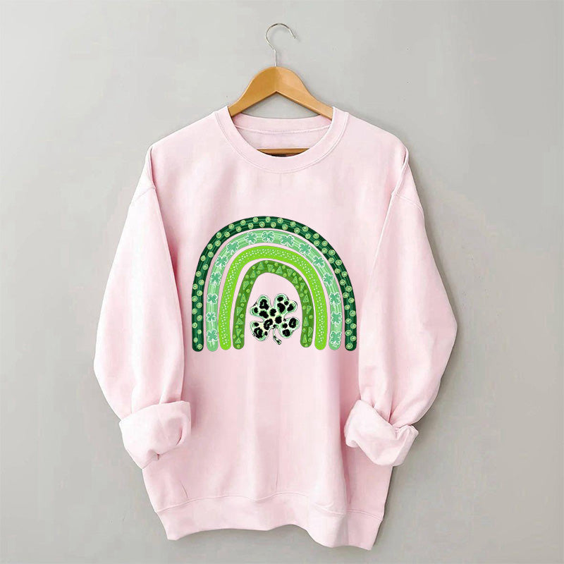 Shamrock Leopard Rainbow Sweatshirt