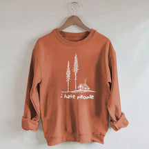 Sweat-shirt à imprimé lettre Je déteste les gens