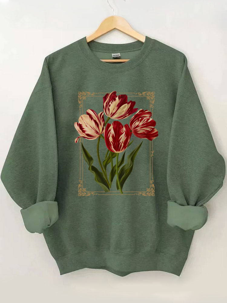 Flowers Dark Botanical Sweatshirt