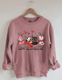 Sweat-shirt Chats de la Saint-Valentin