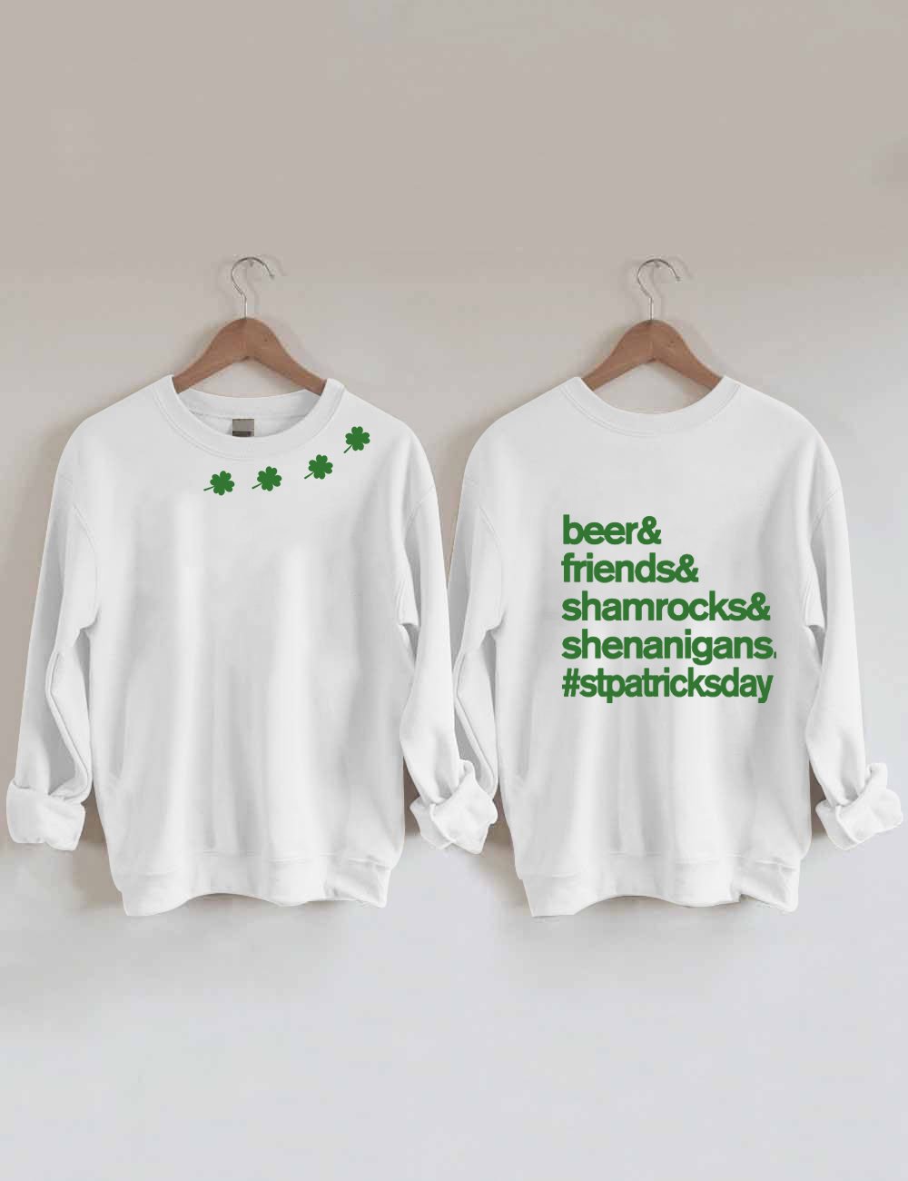 Sweat-shirt imprimé Lucky Shamrocks de la Saint-Patrick