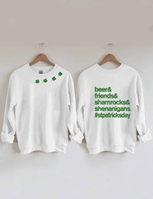 Sweat-shirt imprimé Lucky Shamrocks de la Saint-Patrick