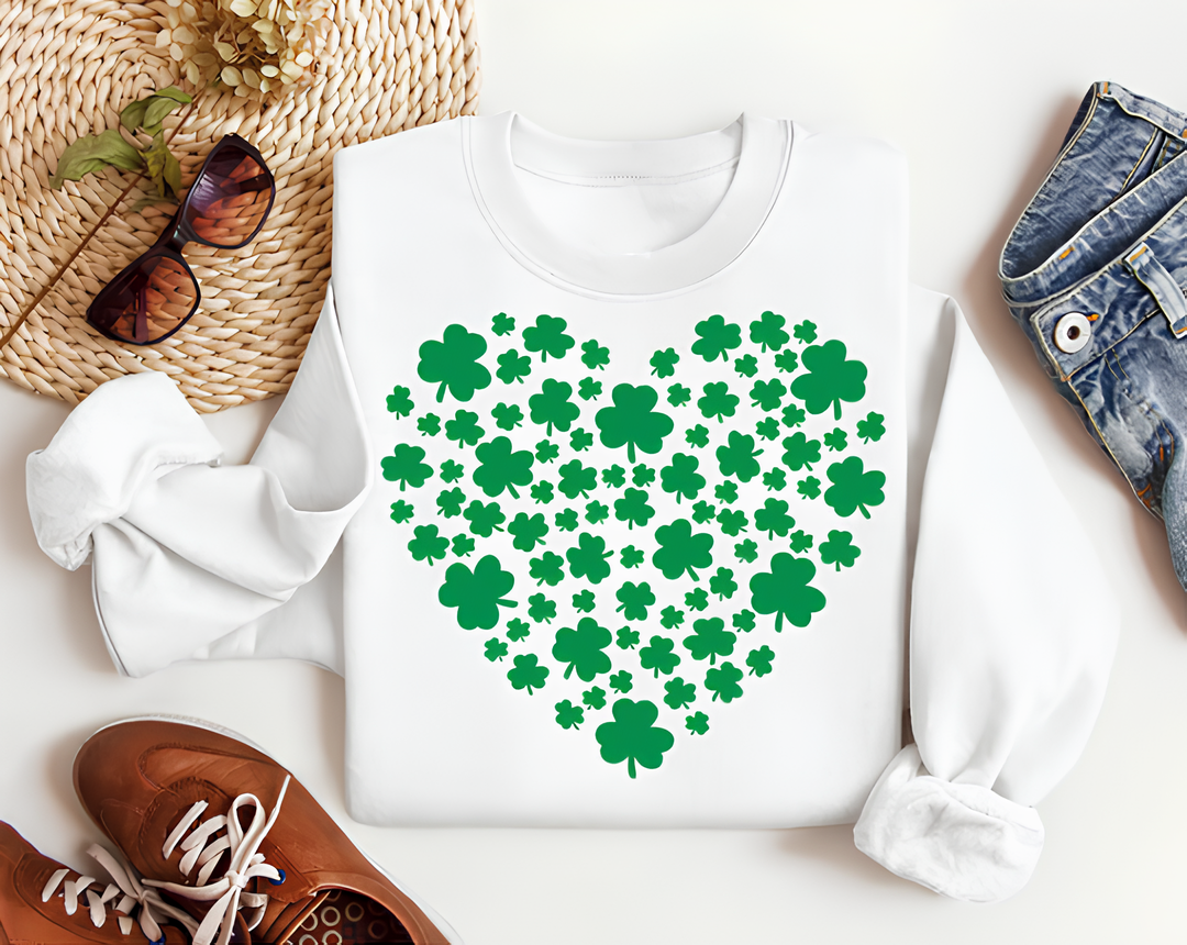 Sweat-shirt Shamrock Heart St Patrick's Day
